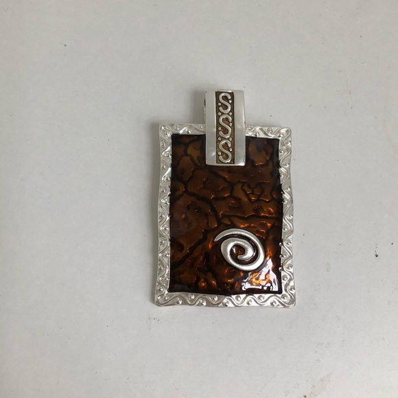 Chocolate and Silver pendant and earrings set 💋 - Picture 6 of 8